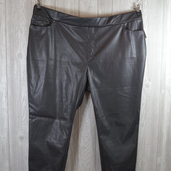 Terra & Sky Pants - NWT Terra & Sky Leather like Pants 3X PLUS SIZE